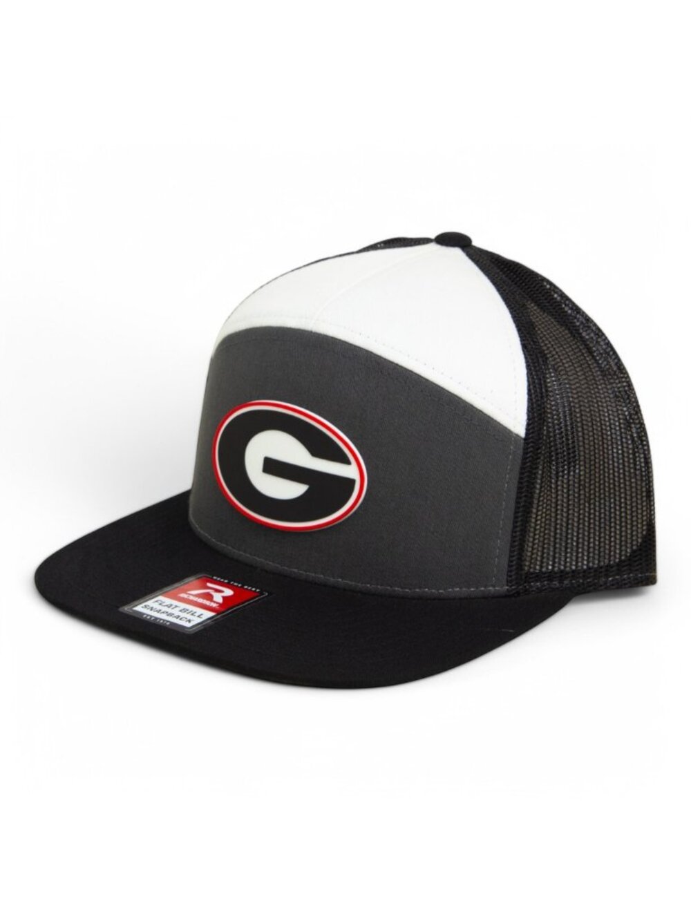 Georgia Bulldogs Power G 3D Snapback Seven-Panel Flat Bill Trucker Hat- Charcoal